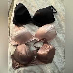 Adrienne Vittadini Black, Pink, and Brown Bras